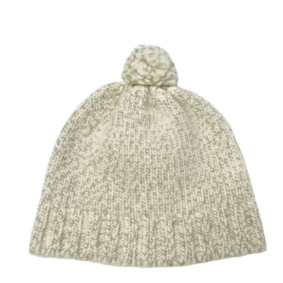 Gap Ivory Wool Pom Knit Beanie Hat - Picture 1 of 3